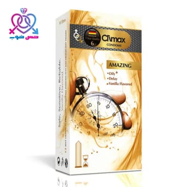 کاندوم تاخیری Amazing کلایمکس( رایحه وانیل)|بسته ۱۲ عددی